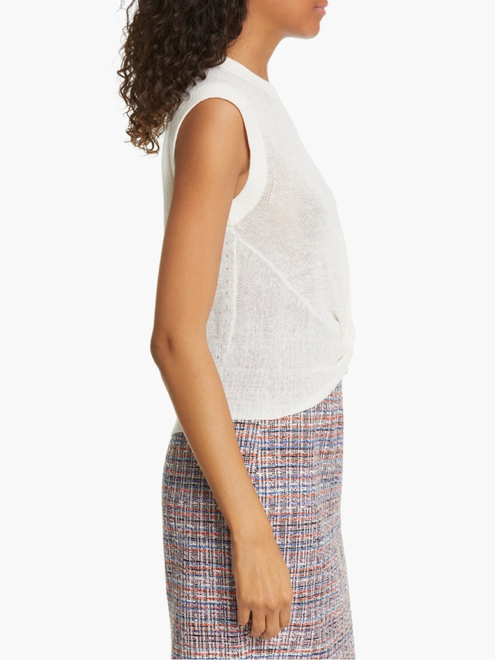 Veronica Beard Kellen Ivory Linen Blend Tank New! - Picture 5 of 14